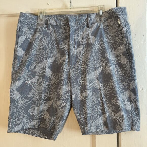 7 Diamonds Mens Size 38 X 22 Performance Shorts Tropical Flat Front Hidden Fly - Picture 1 of 16